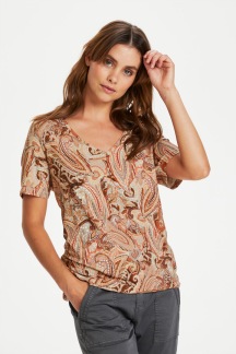 CRLulla T-shirt, Rose Brown Paisley - S