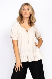 Ingrid blus, ljusbeige - M