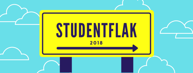 Skylt som visar körväg studentflak Skylt som visar körväg studentflak