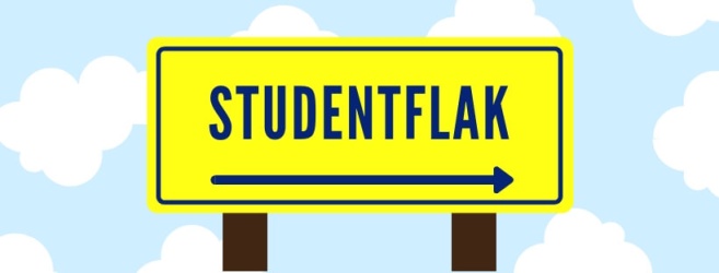 Skylt som visar körväg studentflak Skylt som visar körväg studentflak