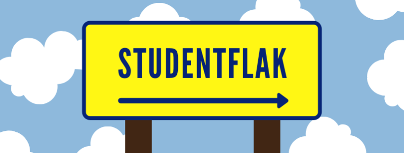 Skylt som visar körväg studentflak Skylt som visar körväg studentflak