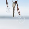 Nyckelringar & Hängen ledkryss - Nyckelring & hänge transparent plexi naturläder snöre