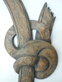 Träskuren knut, vikinga ornament