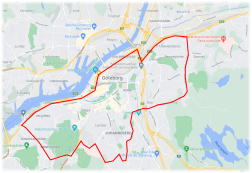 Zon 1: Centrala Göteborg - klicka på kartan för förstorning