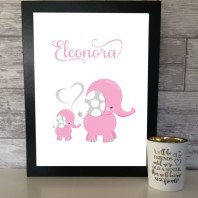 Poster elefant rosa