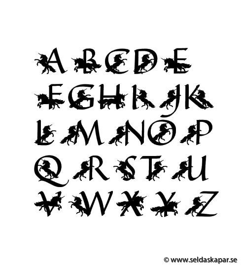 enhörning alfabet