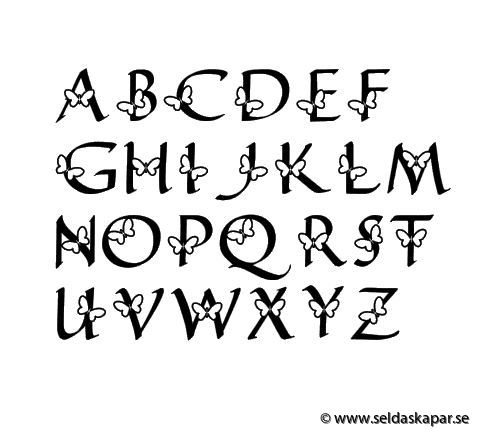 fjäril alfabet