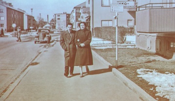 1954 Nya tanneforsvägen vid Drottningtorget 1954 Nya tanneforsvägen vid Drottningtorget
