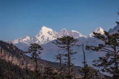 Chomolhari Kang - the second highest mountain in Bhutan , 7046 meters (23487 feet) above sea level