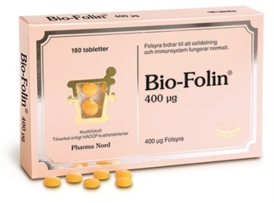 Bio Folin Folsyra 400mcg 180t - Bio Folin