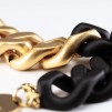 A VANESSA BARONI GREAT Bracelet 2 Color Matt Black - Gold Vintage