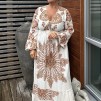 IBME MAXI DRESS WHITE/ TAUPE