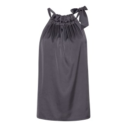 A KARMAMIA GREY Ruffle Tie Top