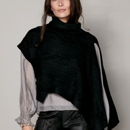 A NÜ DENMARK VILNA PONCHO BLACK