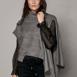 A NÜ DENMARK VILNA PONCHO GREY