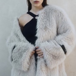 A KAREN BY SIMONSEN PEARL FUR COAT