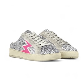 MOACONCEPT Iconic Mule Glitter Silver Sneaker