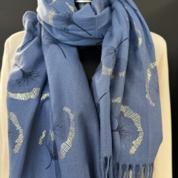 IBME EXKLUSIV BLUE FLOWER GOLD SCARF