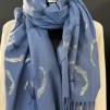 IBME EXKLUSIV BLUE FLOWER GOLD SCARF