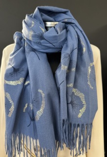 IBME EXKLUSIV BLUE FLOWER GOLD SCARF