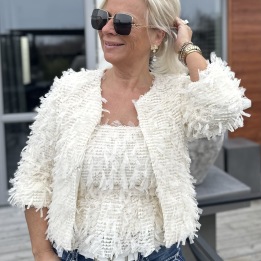 A KAREN BY SIMONSEN OFFWHITE ULISSA CARDIGAN