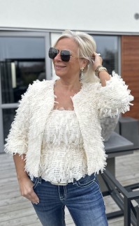 A KAREN BY SIMONSEN OFFWHITE ULISSA CARDIGAN