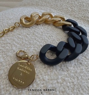 A VANESSA BARONI BIG TANK BROWN/ GOLD ARMBAND