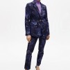 A LOLA CASADEMUNT ROYAL BLUE FIITED ANIMAL PRINT BYXOR