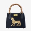 A ORIGIA SICILIA Velvet Bamboo Bag Black