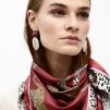 A LOLA CASADEMUNT LEO BEIGE/BURGUNDY SCARF