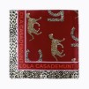 A LOLA CASADEMUNT LEO BEIGE/BURGUNDY SCARF