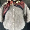 A PREMIUM MOHAIR TAUPE CARDIGAN