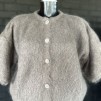 A PREMIUM MOHAIR TAUPE CARDIGAN