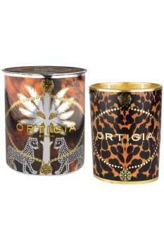 A ORTIGIA SICILIA Ambra Nera Decorated Candle Medium