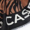 A LOLA CASADEMUNT SCARF ZEBRA CAMEL/ BLACK