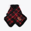 A LOLA CASADEMUNT Reversible Tartan and Faux Fur Scarf