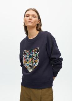 A LOLA CASADEMUNT Animal Embellished Sweatshirt