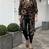 KARMAMIA Leopard Chain Ruffle Kimono