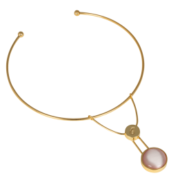 MOON NECKLACE GOLD/LIGHT PINK