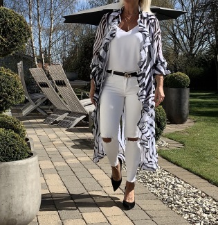 KARMAMIA Zebra Ruffle Kimono