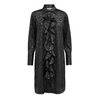 A KARMAMIA Ruffle Kimono (short) - Black Leo Jacquard