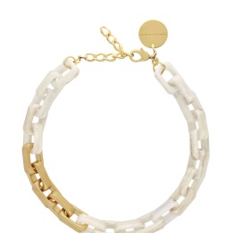 A VANESSA BARONI TANK NACKLACE WHITE MARBLE