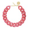 A VANESSA BARONI BIG Flat Chain Necklace Pink Marble