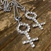Halsband KVINNA med strass - Halsband med kvinnotecken i strass 42 cm