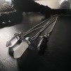 Halsband - Crystal bullethänge - Halsband med lavahänge (svart)