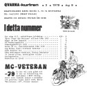 Innehållsförteckning nr 3-1979 QVARNA-kuriren (MC Veteranen) 1979