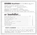 Innehållsförteckning nr 2-1972 QVARNA-kuriren 1972
