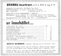 Innehållsförteckning nr 3-1972 QVARNA-kuriren 1972