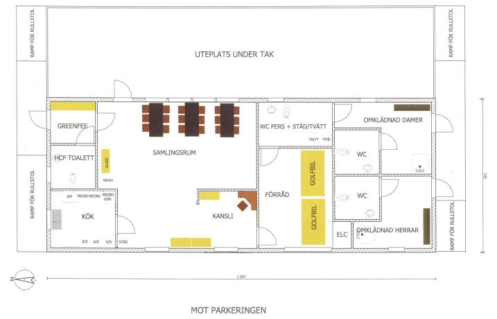 Planritning för det nya klubbhuset Planritning för det nya klubbhuset