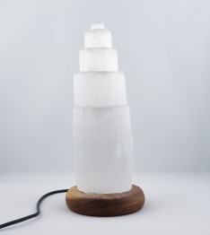 Selenit lampa med fluorescerande ljus - ca 15cm (usb)